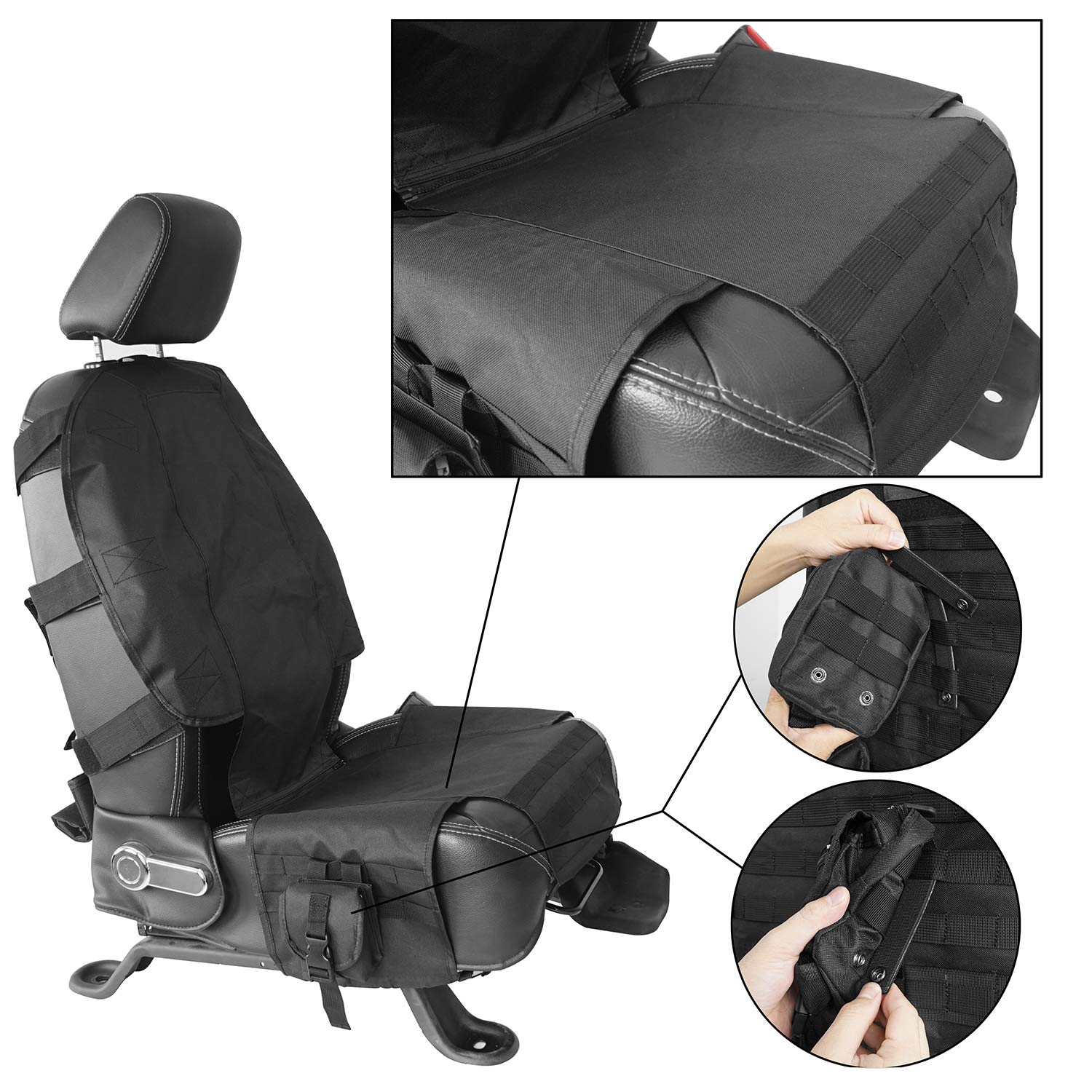 Hooke Road Interior Storage Bags Front Seat Cover Case with Organizer