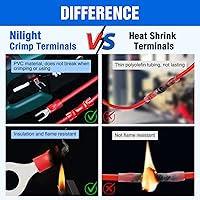 Vista 64 de Nilight 540 conectores de alambre termorretráctiles, impermeables, kit de terminales eléctricos marinos automotrices, anillo, horquilla, espada