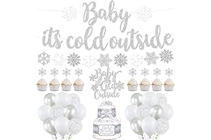Baby It's Cold Outside Balloon Garland Silver Baby Winter Party Decorations