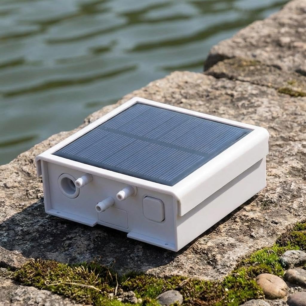 Generic Bomba Oxigenadora para Exteriores, Recargable, Compacta, Aireadora, Pulverizador para Acuario, Móvil, con Carga Solar, Portátil, Piedra Difusora, 4400 Mah