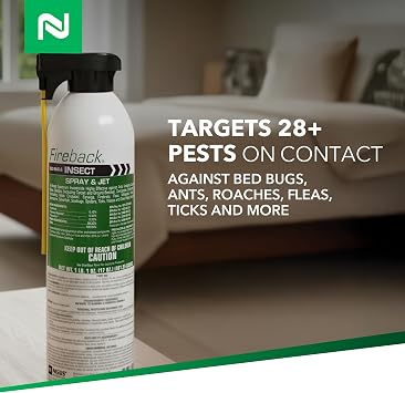 Nisus Fireback Bed Bug Spray, Water Based Insect Control for Wasps, Hornets, Fleas, Ticks, Ants, Roaches and Spiders, Long-Lasting Crawling Insect Protection for Indoor and Outdoor Use, 17oz.