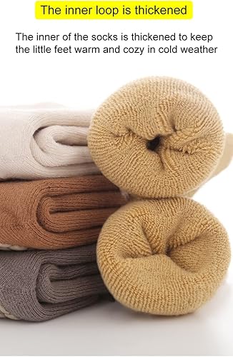 Miniatura 4 de BEHELE Calcetines de agarre antideslizantes para bebés calcetines cálidos y gruesos antideslizantes calcetines para niñas y niños recién nacidos 5