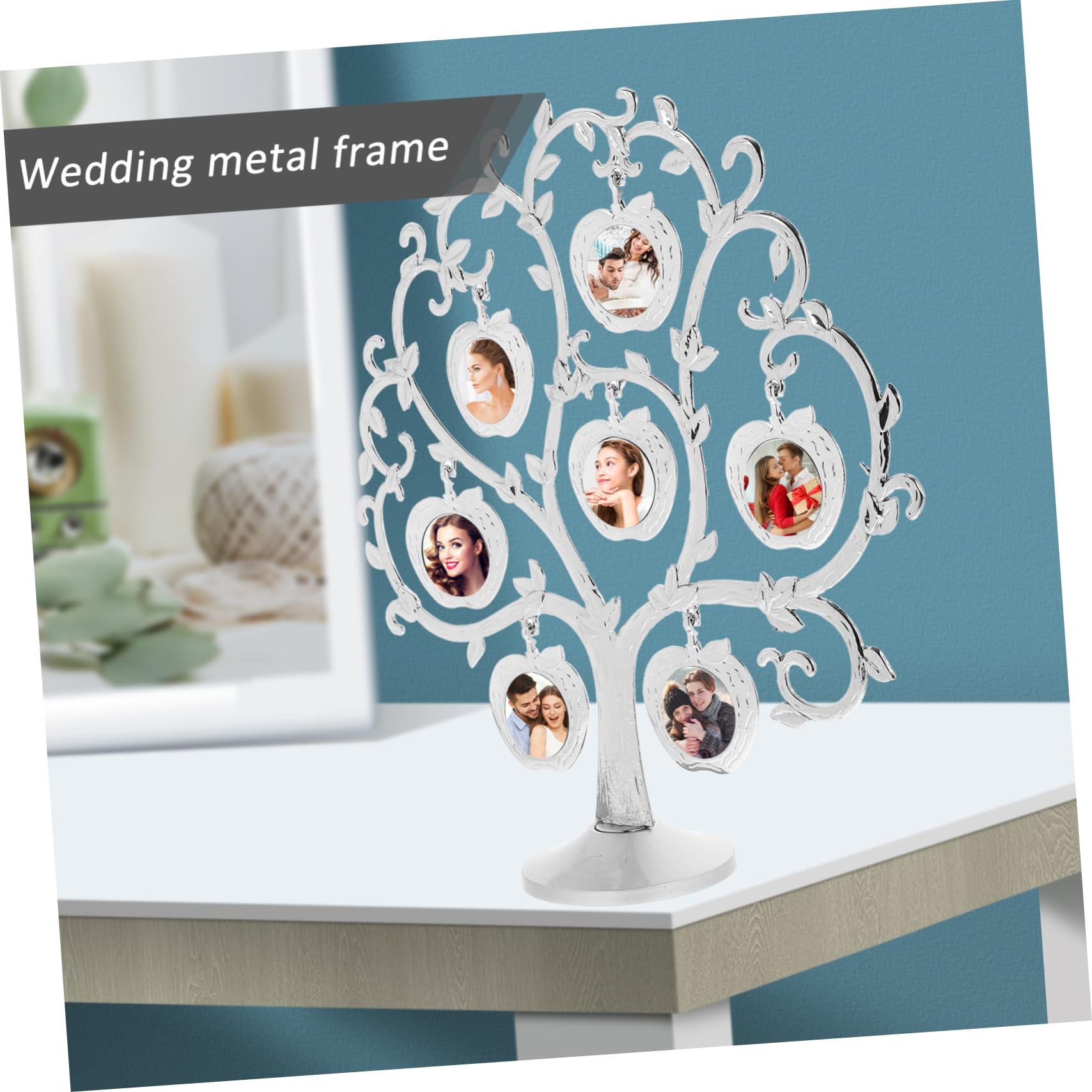 Ciieeo Cornice a Decorativa Albero Forma Foto Metallo