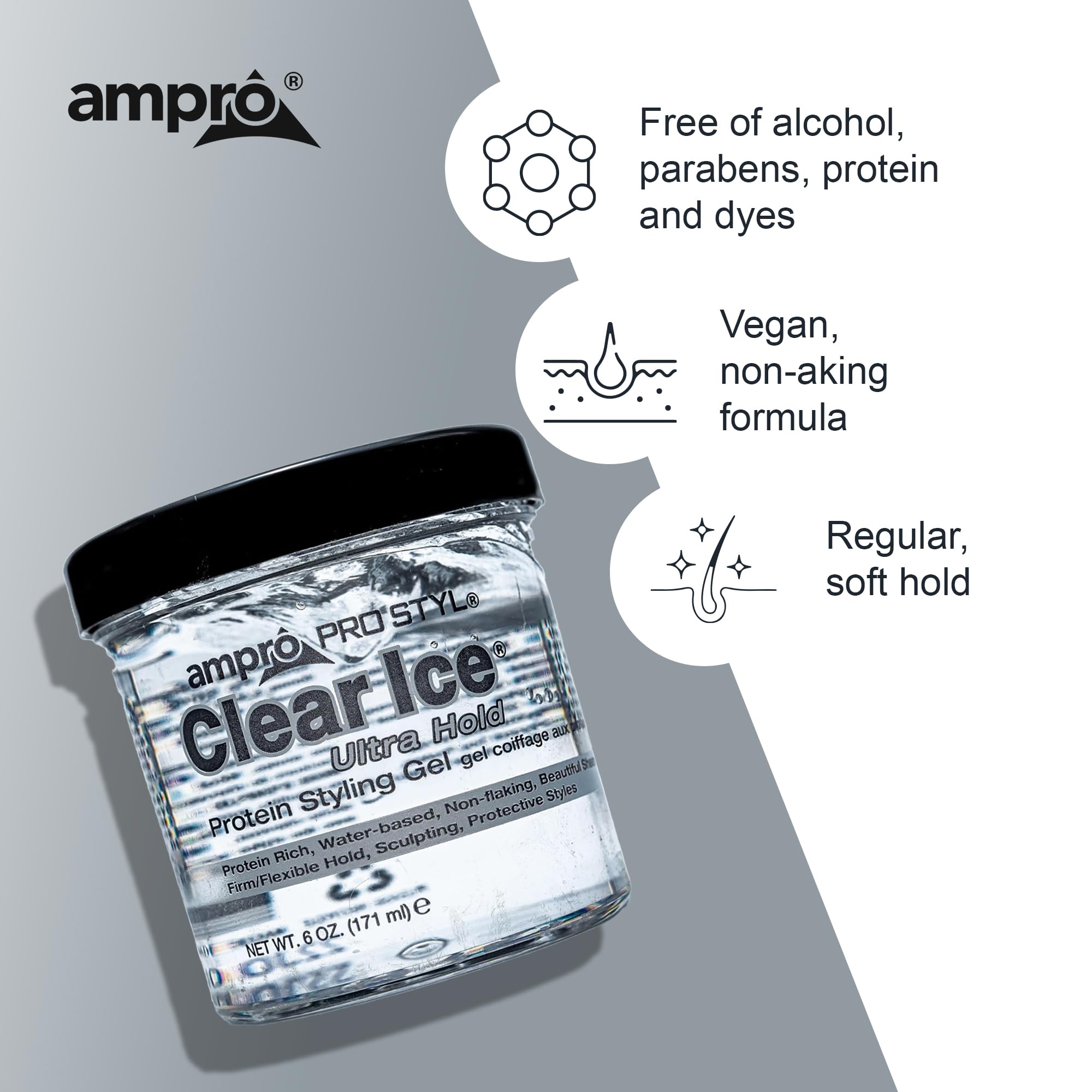 Amazon.com : Ampro Pro Styl Clear Ice Styling Gel - Protects and