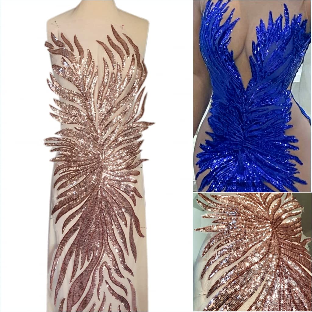 Col en dentelle à paillettes de luxe idéal pour customiser une robe de mariage élégante