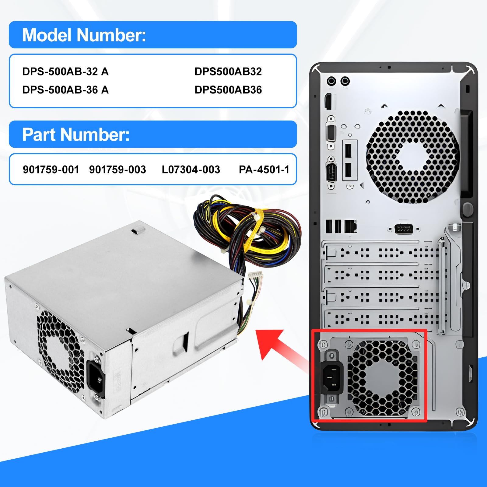 Alimentatore Da 500 W Per HP Z2 G4, Z800, Z880 G3, Per - Foto 10