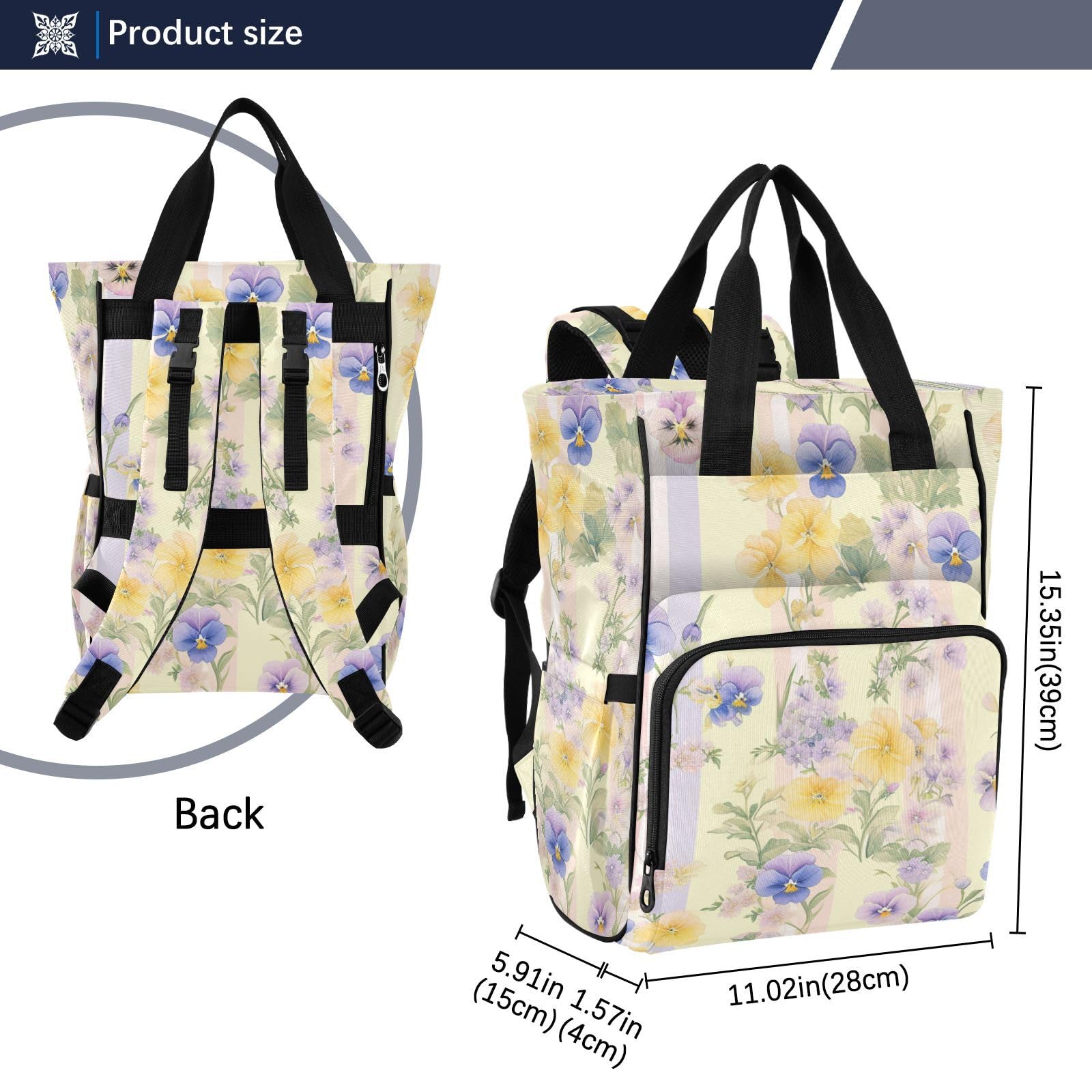 Bolsas de pañales para bebé, niña, niño, amarillo, morado, flores