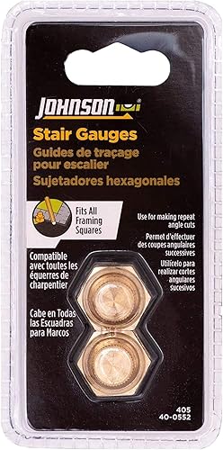 Johnson Level & Tool 405 - Paquete de 3 medidores de escalera, 2 unidades, chapados en latón, tornillos moleteados