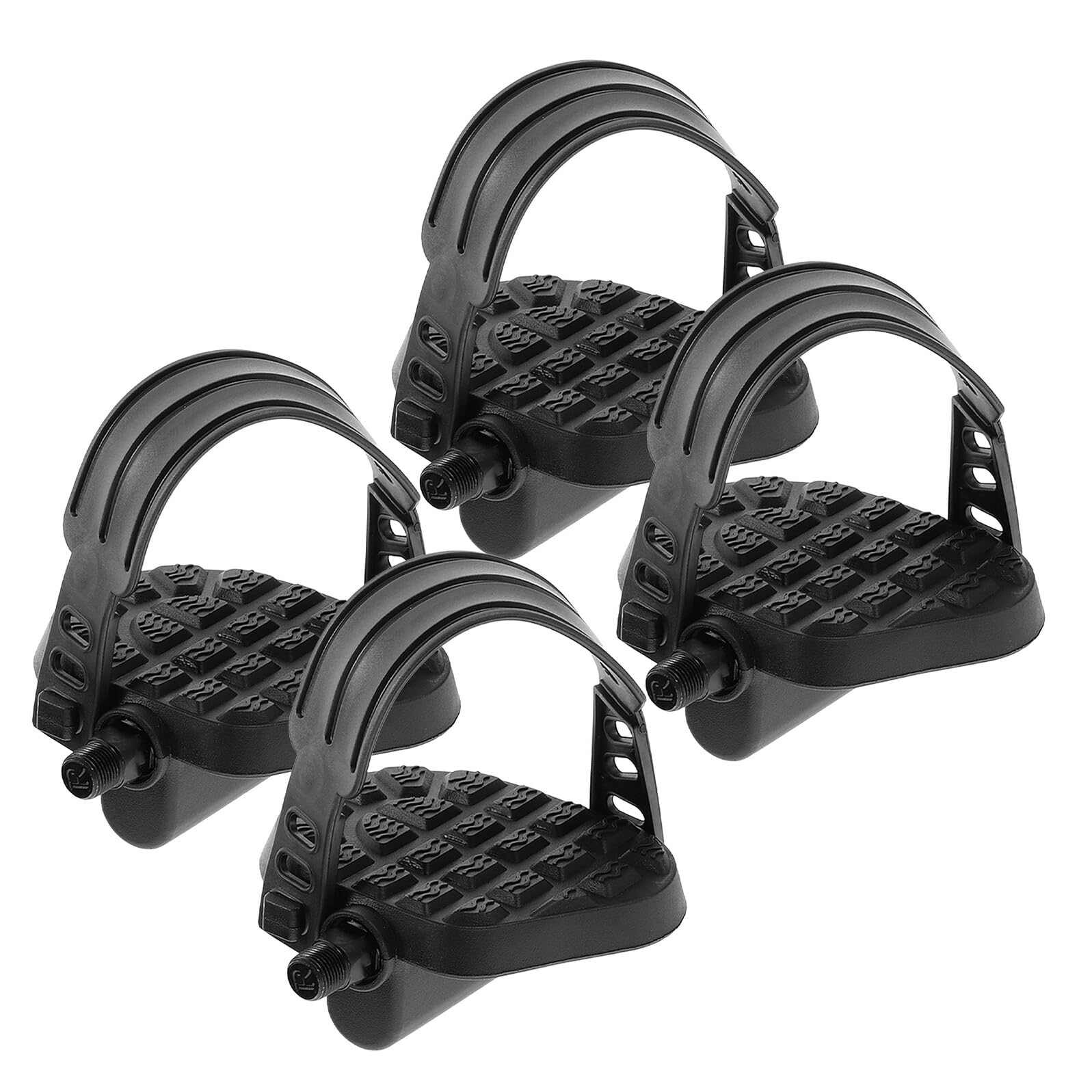 Toyvian Pedales para Bicicleta Estática 9/16 4 Piezas Antideslizantes con Plataforma Ancha y Correas Ajustables Repuestos para Ejercicio en Casa y Ciclismo Indoor