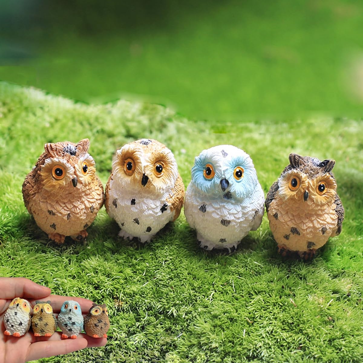 Amazon.com : Purple Star Mini Owls 4 Pack Tiny Resin Owl Figurines