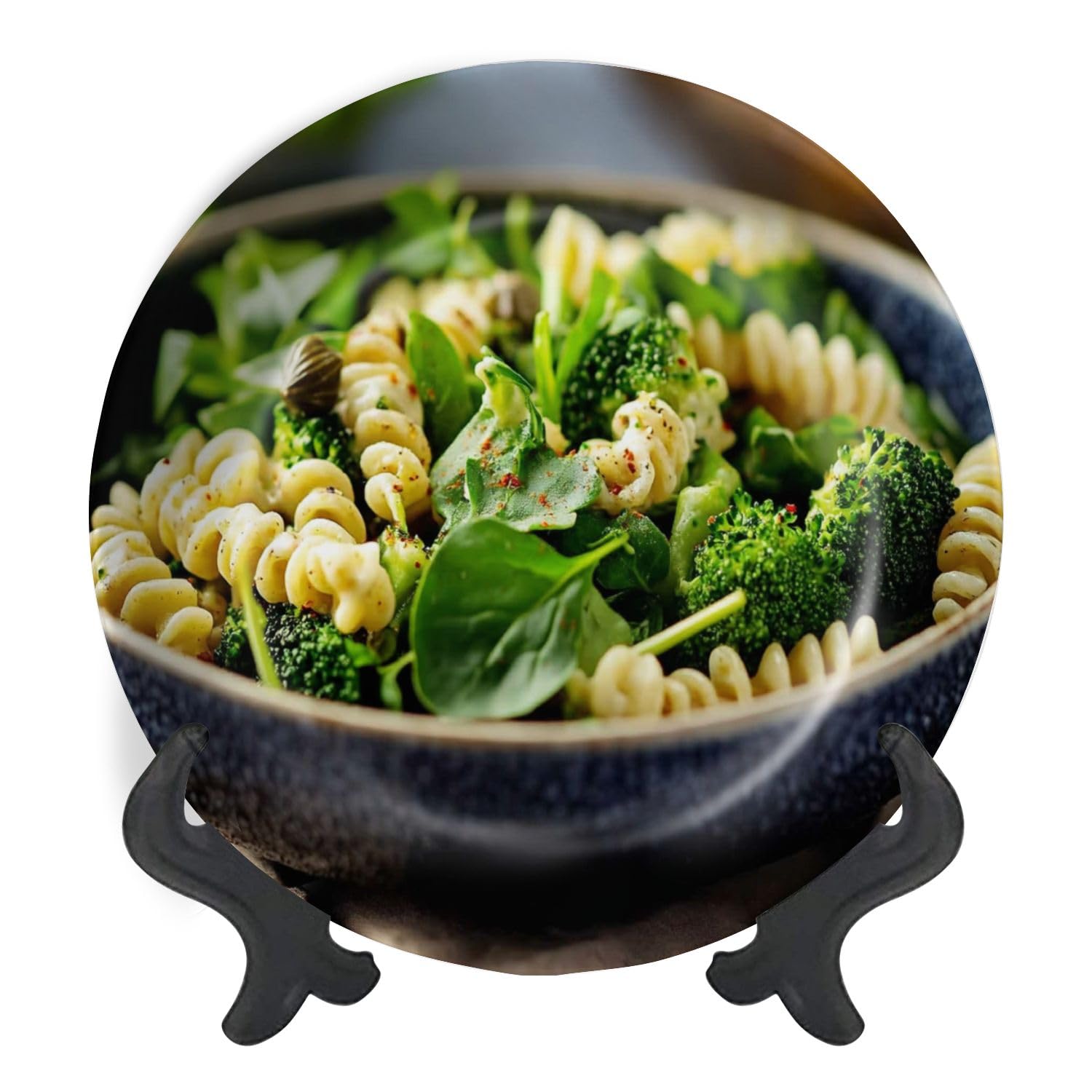 Decorative Plates for Display Healthy Vegan pasta bowl Gift Plates Ceramic Collections Plates Hanging Artwork for Living Dining Room Kitchen Souvenir