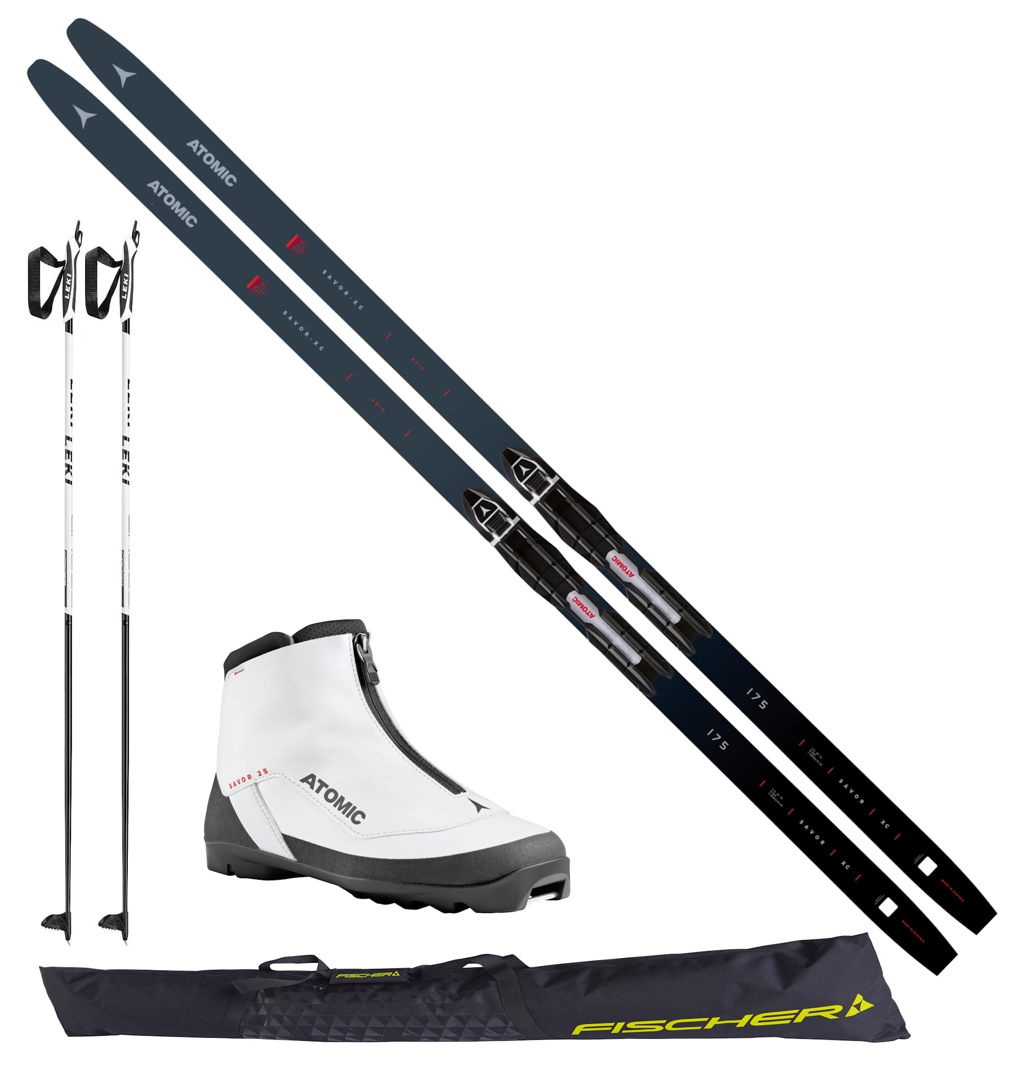 Atomic Langlaufski-Set Savor XC in 175cm ( 65 - 80 kg ) + Bindung + Schuhe Women + Stöcke + Skisack 2025/26