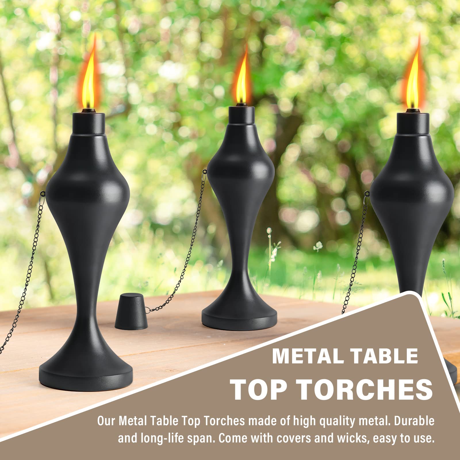 Amazon.com: FAN-Torches 4 Pack Metal Table Top Torches, 18 oz