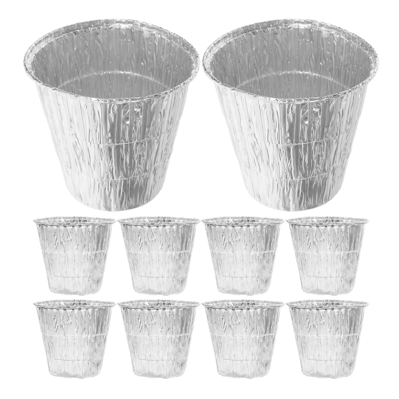 Gogogmee 10Pcs Disposable Aluminum Foil Grease Bucket Liners for Outdoor Grilling Simplifying Cleanup for and Smoker Use Convenient Drip Tray for Effortless Cooking