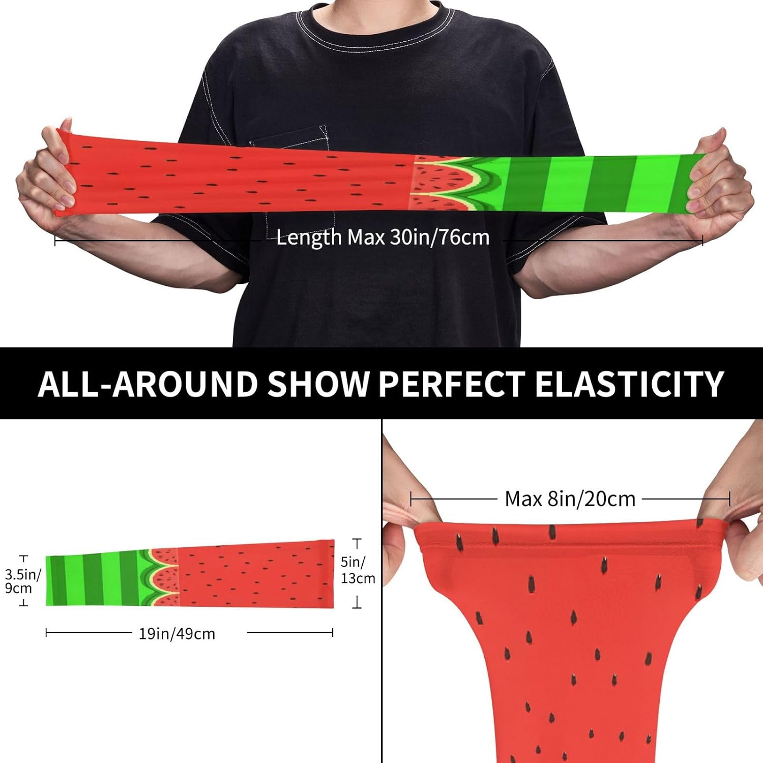 Watermelon Cooling Arm Sleeves Hands Sun Protection Arm Sleeve Glove For Men And Women Sports Running Gardening image 4