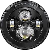 Vista 9 de BICYACO DOT - Faro delantero LED para motocicleta de 7 pulgadas, compatible con Harley Davidson Electra Glide Street Glide Fat Boy Road King