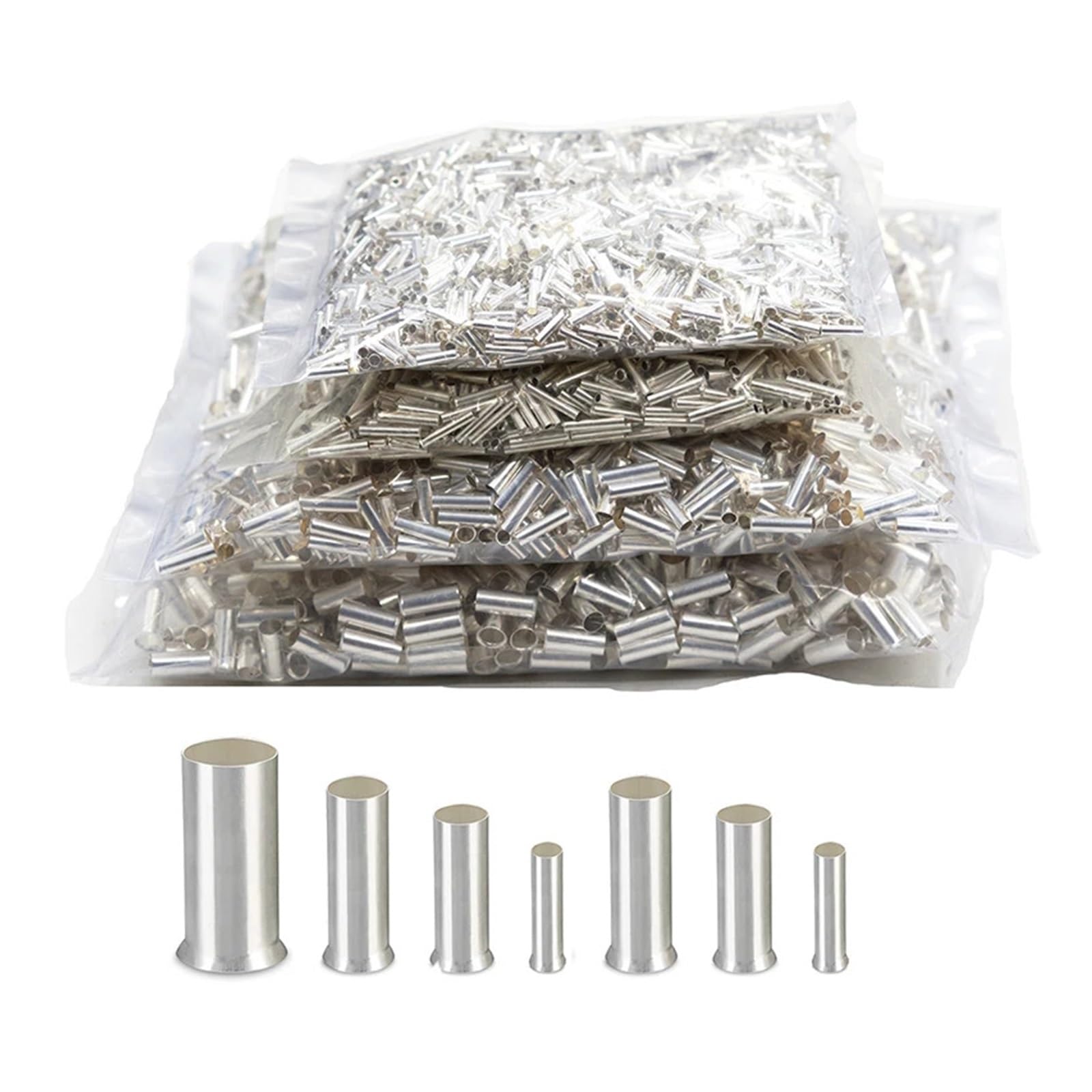 Ekfbqbgw 2000Pcs En1008 2000Pc Tin-Coated Copper Material Uninsulated Terminal 0.5Mm2-6.0Mm2 Bootlace Ferrules Cord End Electrical Cable Crimp Connector (2000Pcs En1008)
