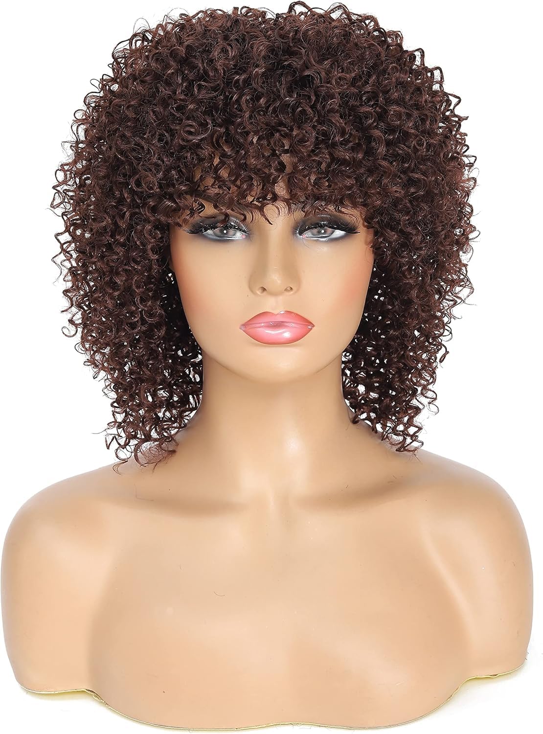 Kinky Curly Wigs with Bangs Short Wigs for Black Women Curly Afro Wigs for Black Women Braided Wigs for Women