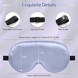 Sleep Mask, Silk Eye Mask for Sleeping with Adjustable Strap, Blindfold Eyeshade for Men & Women, Comfortable & Soft Eye Cover Eyeshade for Night Sleep (Light Purple)