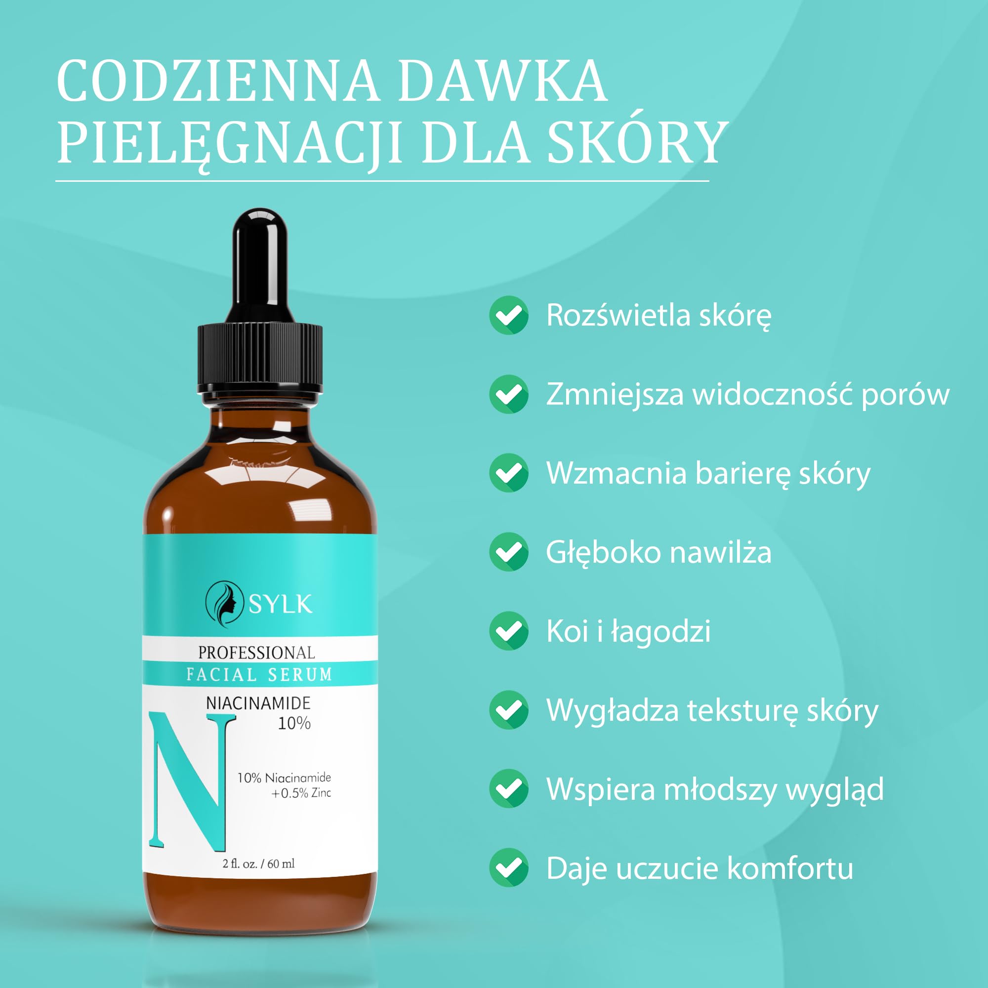 Serum z niacynamidem na twarz z kwasem hialuronowym i cynkiem | Serum wybielające i poprawiające koloryt skóry | Leczenie przebarwień | Serum zmniejszające pory | Serum do mikroigłowania na Derma