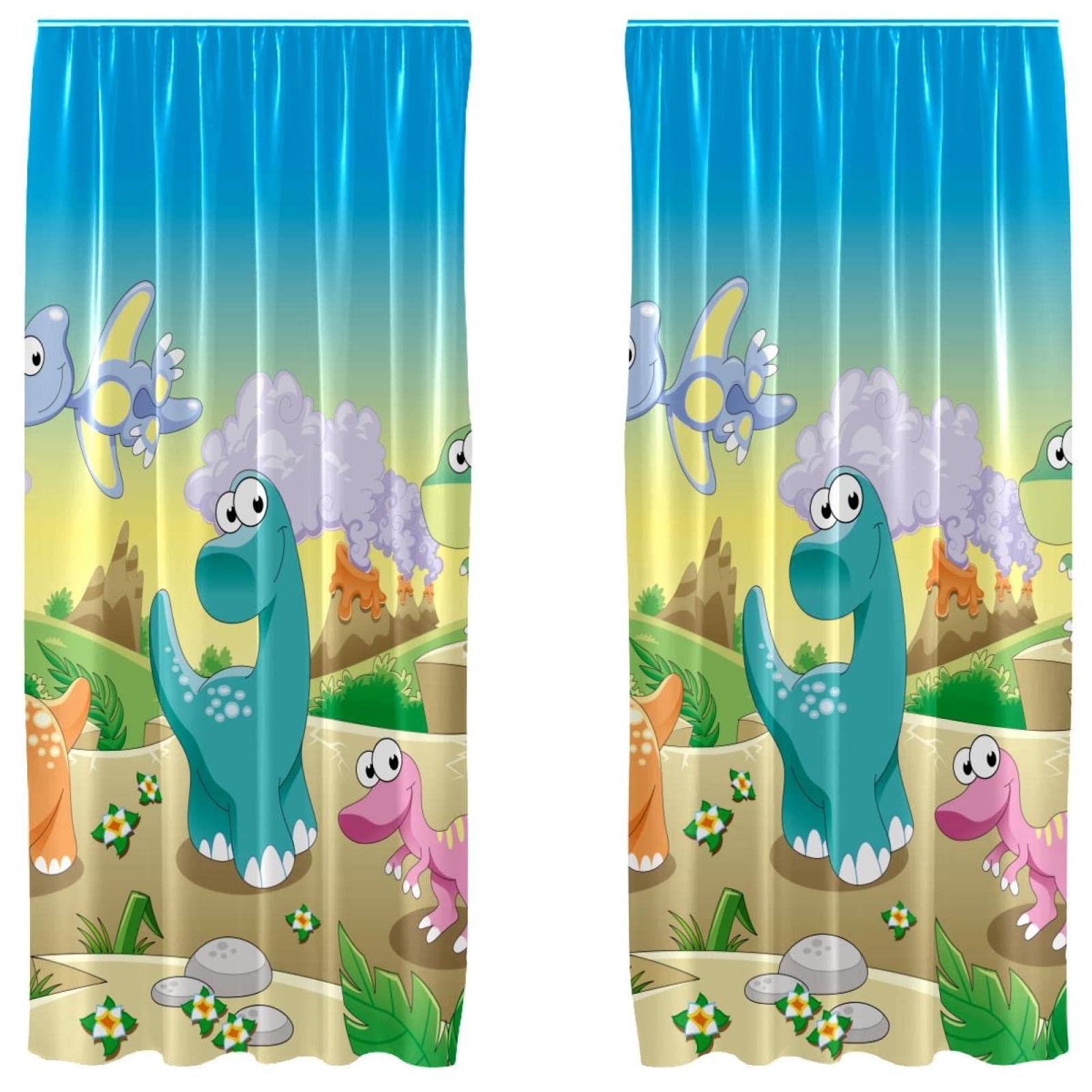 Cortinas de dinosaurios hermosas para crear un mundo de fantasía en su ventana