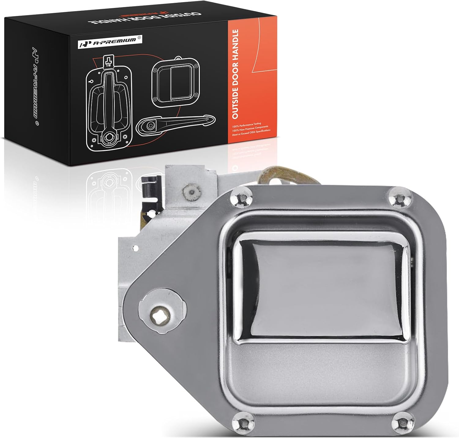 A-Premium Front Left Driver Side Exterior Door Handle Compatible with Kenworth T600A 1986-2006, T800 1987-2006, W900 1981-2006, Chrome