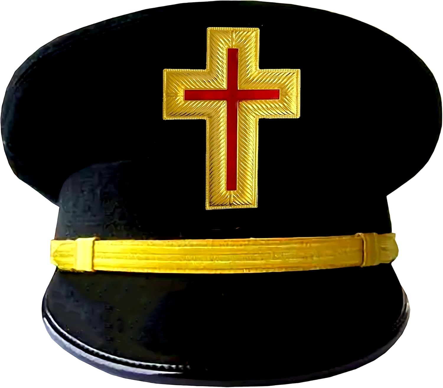 BRICKS MASONS Knights Templar Dress/Military Fatigue Caps Without Vinework (Gold Metal Past Commande