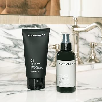 HOMMEFACE Mens All-in-One Face Toner & Moisturizer, 5.07 fl oz - Lightweight, Alcohol-Free, After Shaving - Korean Skincare Technology with Collagen, Ceramide & Witch Hazel