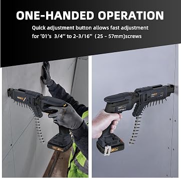 20V Drywall Screw Gun Brushless, MAXXT Cordless Lithium-Ion Brushless Self Feeding Drywall Screwdriver Autofeed 5000RPM with Collated Drywall Attachment(Included 2.0Ah Battery and Charger)