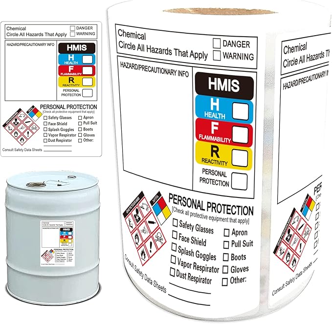 SDS OSHA Data Labels for Chemical Safety Data 4 x 3 Inch GHS Secondary