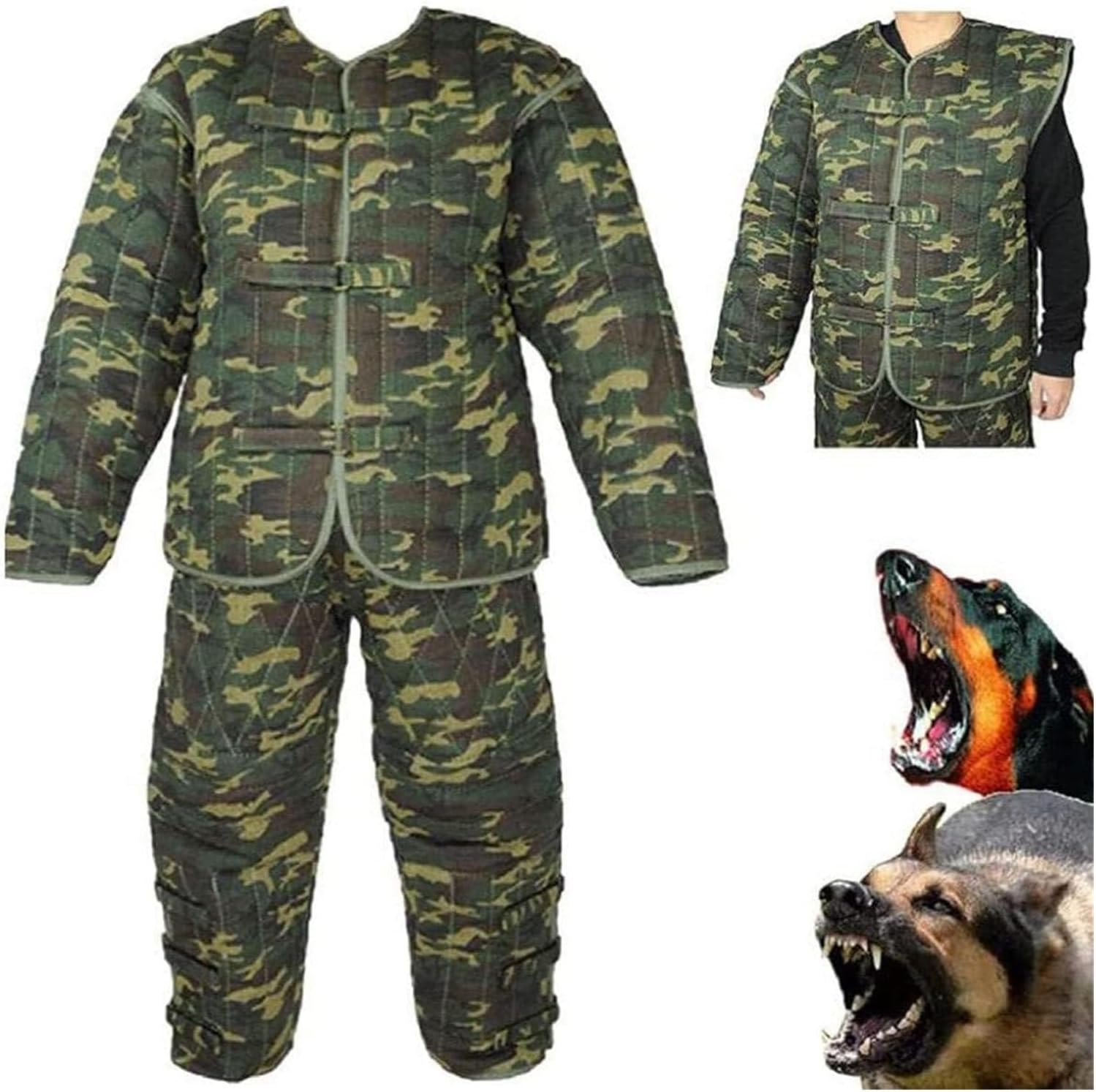 Training Dog Protective Clothing,Dog Training Suit Anti-Dog Bite Jumpsuit, Large Body Protection Bite Sleeves Suit Dog Training Jacket and Pants