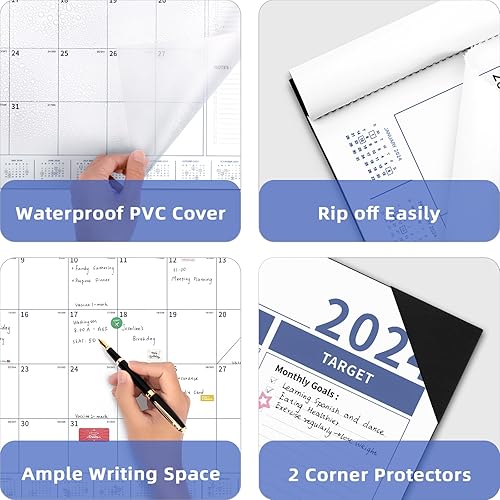 Miniatura 3 de Ospelelf Calendario de escritorio grande 2024 x 17 pulgadas, calendario de 18 meses de enero de 2024 a junio de 2025, calendario de escritorio con