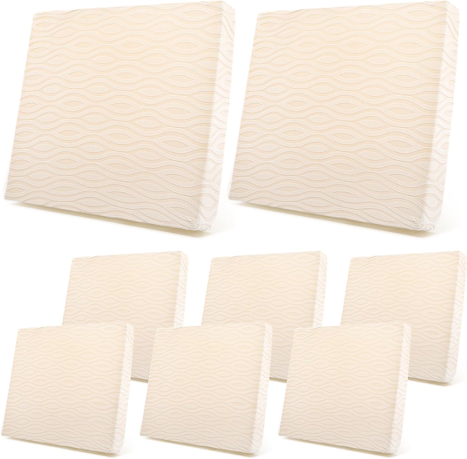 Newwiee 8Pcs Stretch Patio Cushion Covers Outdoor Cushion Covers for Patio Furniture Replacement Couch Sofa Slipcovers Jacquard Textured Soft Fabric Washable Furniture Protector(Beige,Classic) Beige Classic