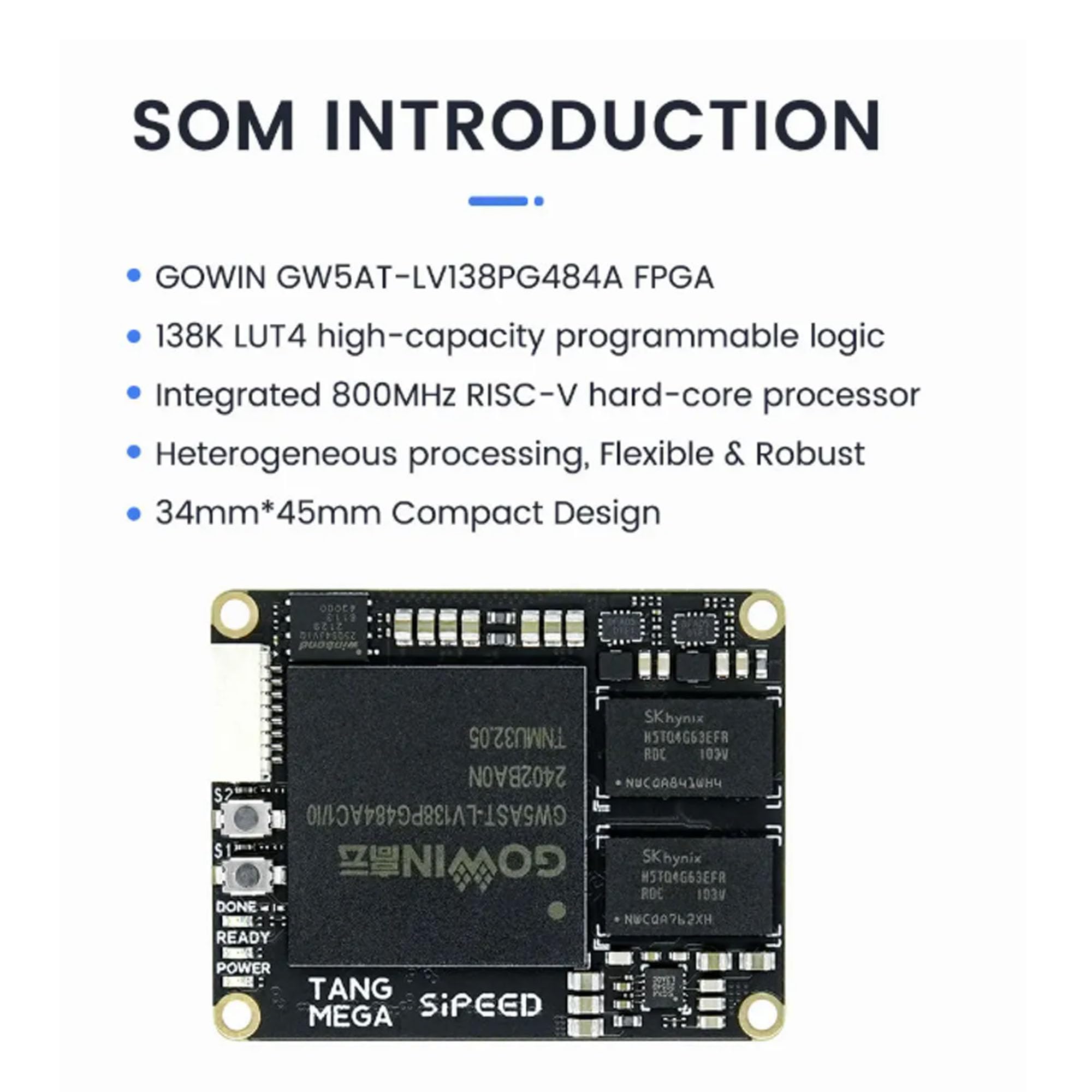 Sipeed Tang Mega 60K Dock FPGA Base Kit Gowin PCIe/USB3 para principiantes