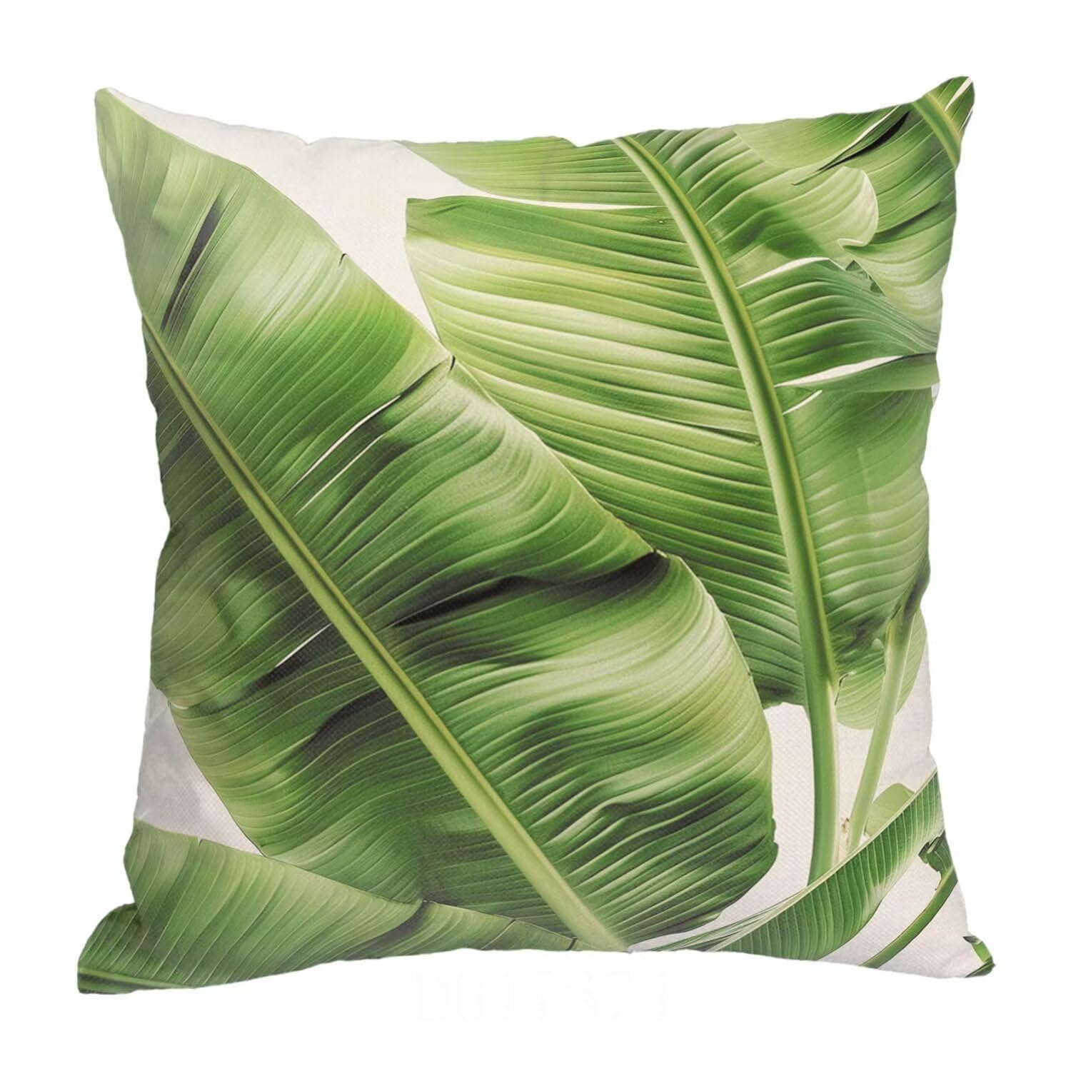Fundas Cojines SuavesVerde Fundas Cojines Cuadradas Suaves Funda Almohada Cojines Suaves Sillas Jardin para Oficina Cama Sofá Banco Interior o Exterior Juego de 4 Funda Cojin Hojas Tropicales mu-447