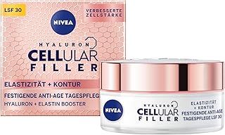 NIVEA Hyaluron Cellular + Elastizität und Kontur Tagespflege, Anti Falten Tagescreme mit LSF 30, festigende Gesichtscreme ...