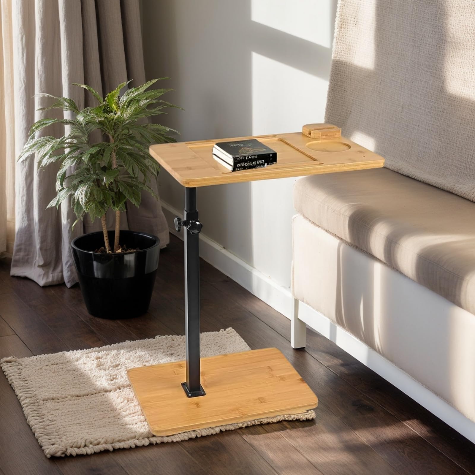 【64%OFF】【1,299円】 raisme 昇降式 回転可能 サイドテーブル