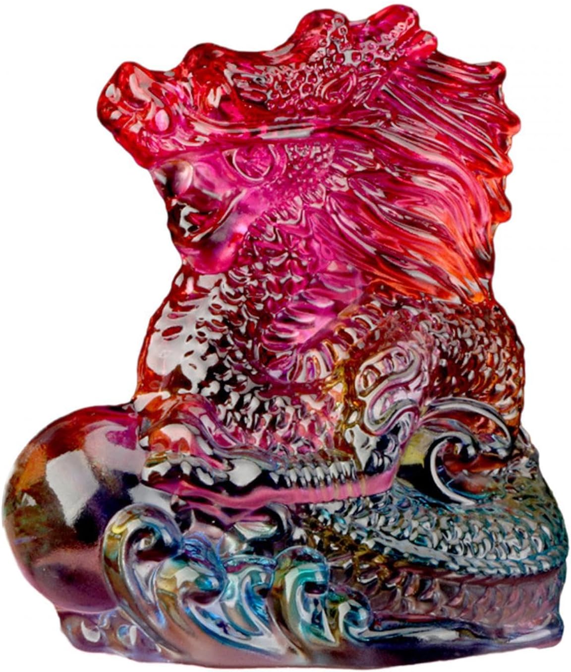 Chinese Dragon Statue Art Crystal Dragons Figurine for Home Decor Office Car Multicolor |Collectibles