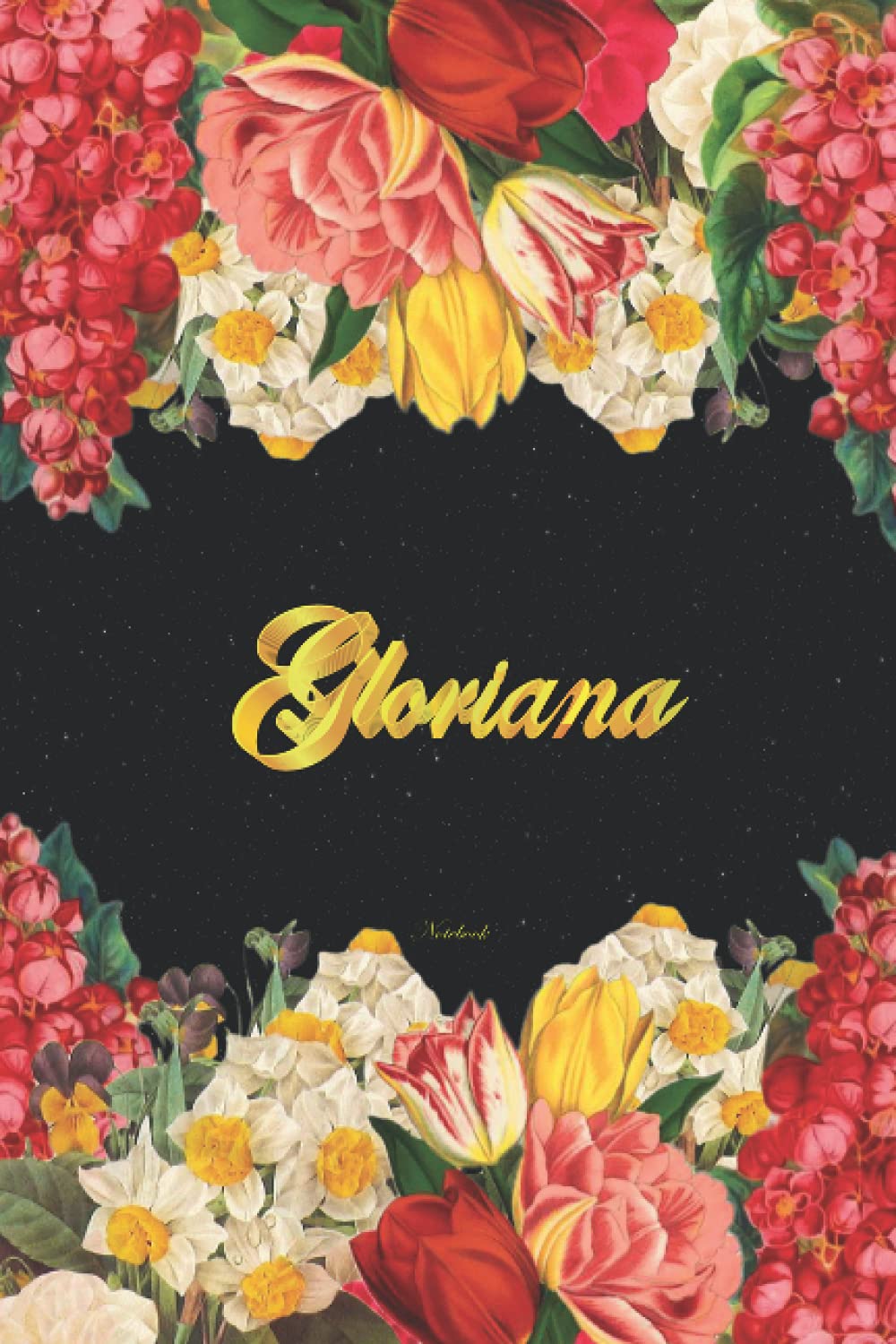 Gloriana Notebook: Lined Notebook / Journal with Personalized Name, & Monogram initial G on the Back Cover, Floral Cover, Gift for Girls & Women