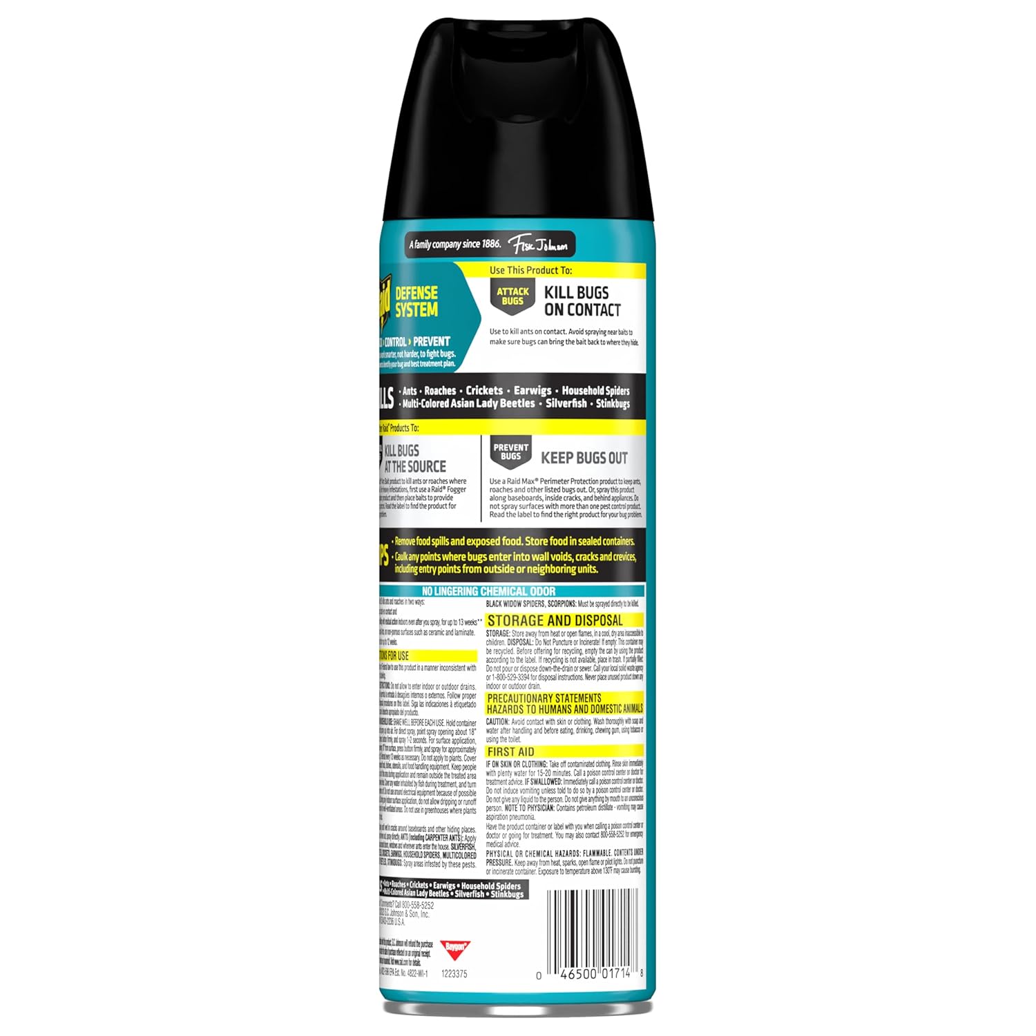 Raid Ant Killer Spray Kills on Contact Pine Forest Fresh Scent Defense System 17.5 Ounce (Pack of 6)