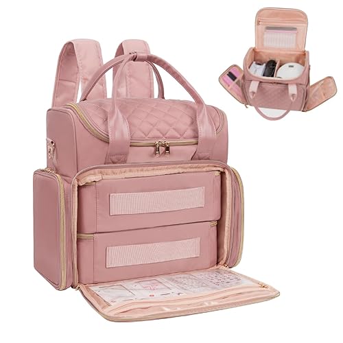 Ethereal Organizador de esmalte de uñas con capacidad para más de 56 botellas (0.5 onzas líquidas - 0.3 onzas) y lámpara de uñas, estuche de