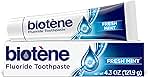 biotène Fluoride Toothpaste for Dry Mouth Symptoms, Bad Breath Treatment and Cavity Prevention, Fresh Mint - 4.3 oz