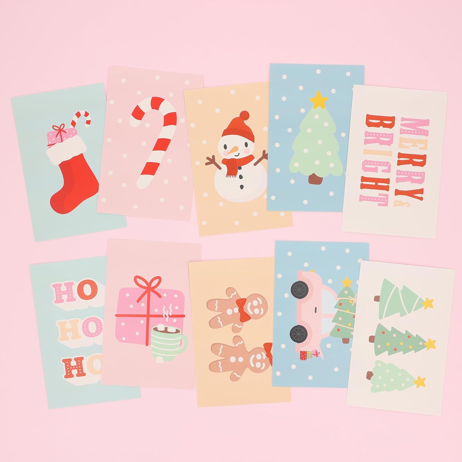 Teddylabels® | Adorable Cards for Birthdays, Anniversaries, and Any Occasion Deserving of an Extra Special Greeting | Contains 10 Unique Cards in Each Set – Cozy Christmas