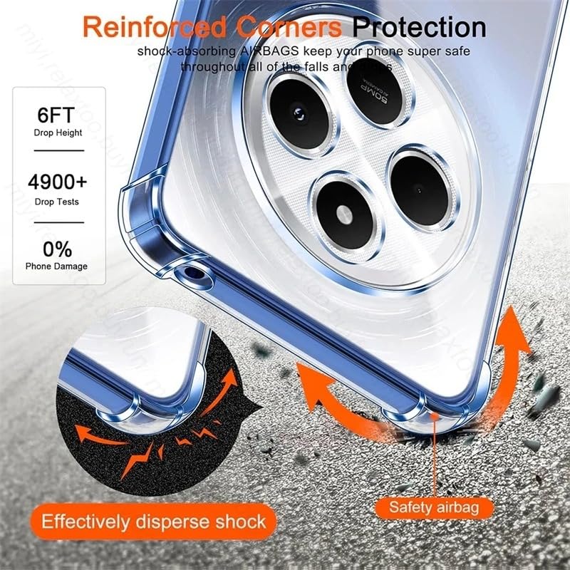 Image of for [Redmi 14C 5G] Case,[Redmi 14C 5G] Phone Back Case Cover Clear Transparent Reinforced Corners TPU Shock-Absorption Flexible Cell Phone Cover for [Redmi 14C 5G] - Transparent