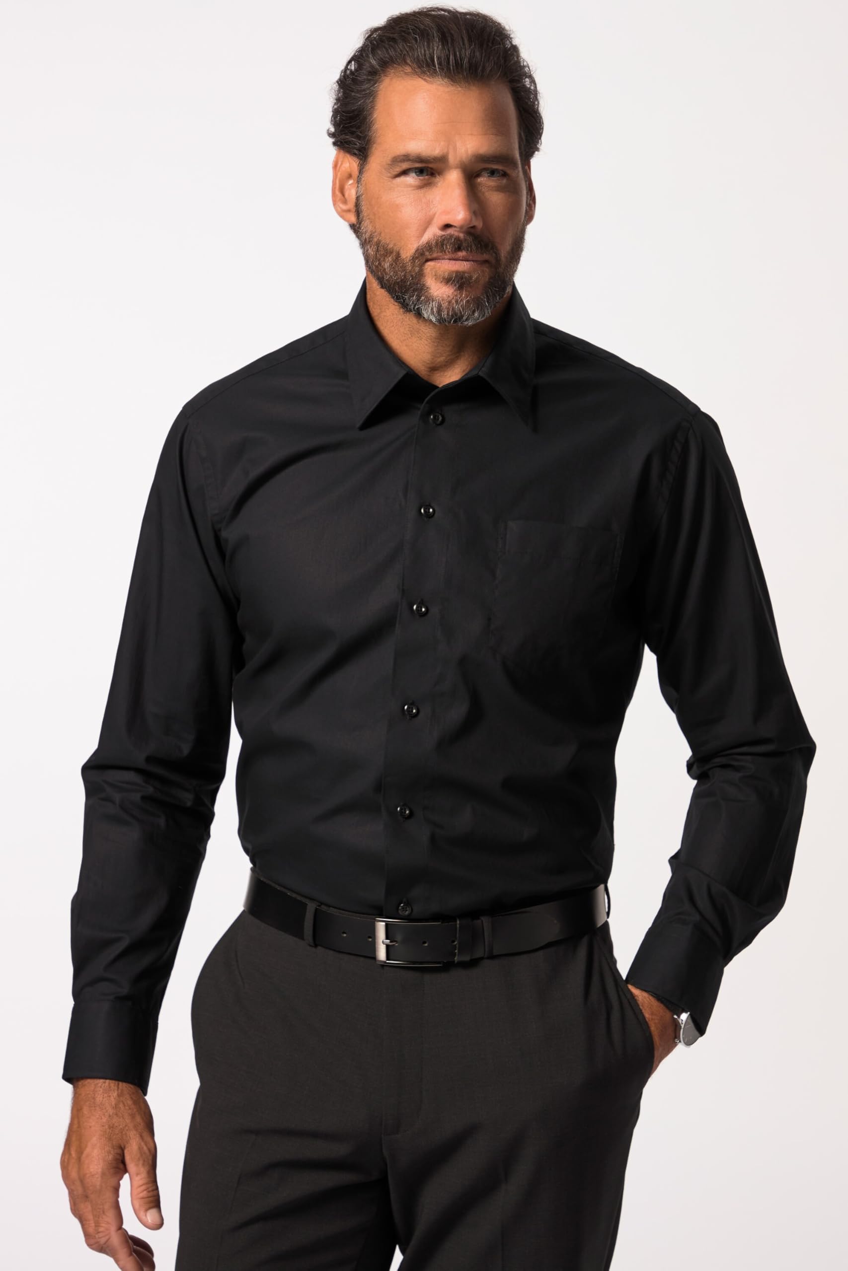 JP 1880 Camicia da Ufficio dalla vestibilità Comoda con Colletto Francese 703633