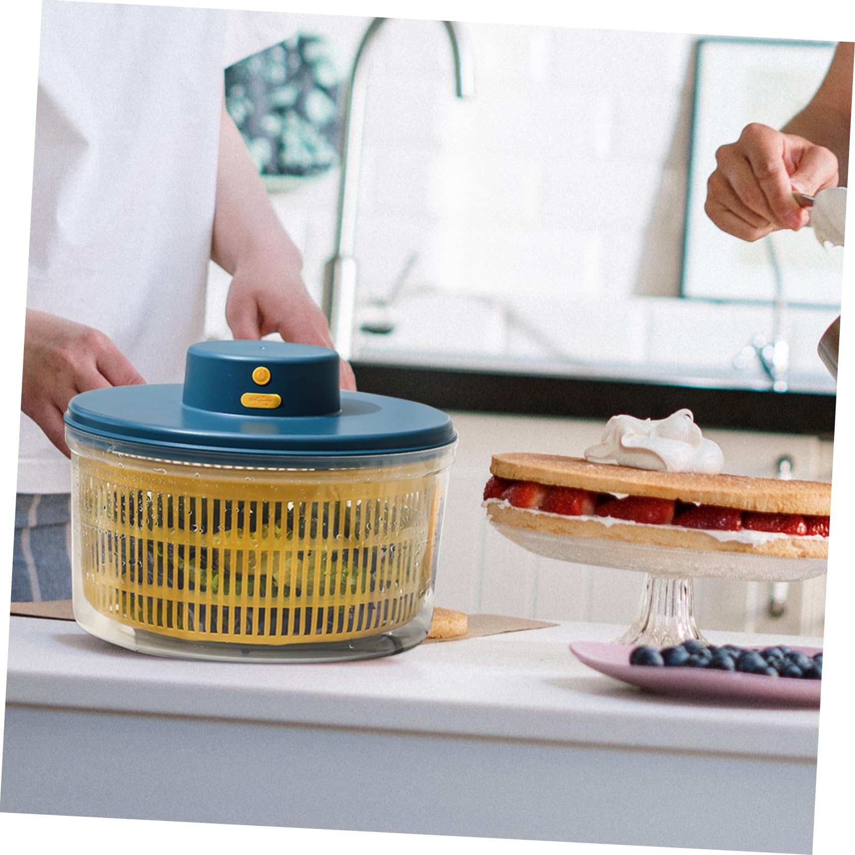 OUNONA 1Pc Electric Salad Dehydrator and Drain Basket for Fast Drying Vegetables Kitchen Tool for Home and Catering Convenient Fruit Storage