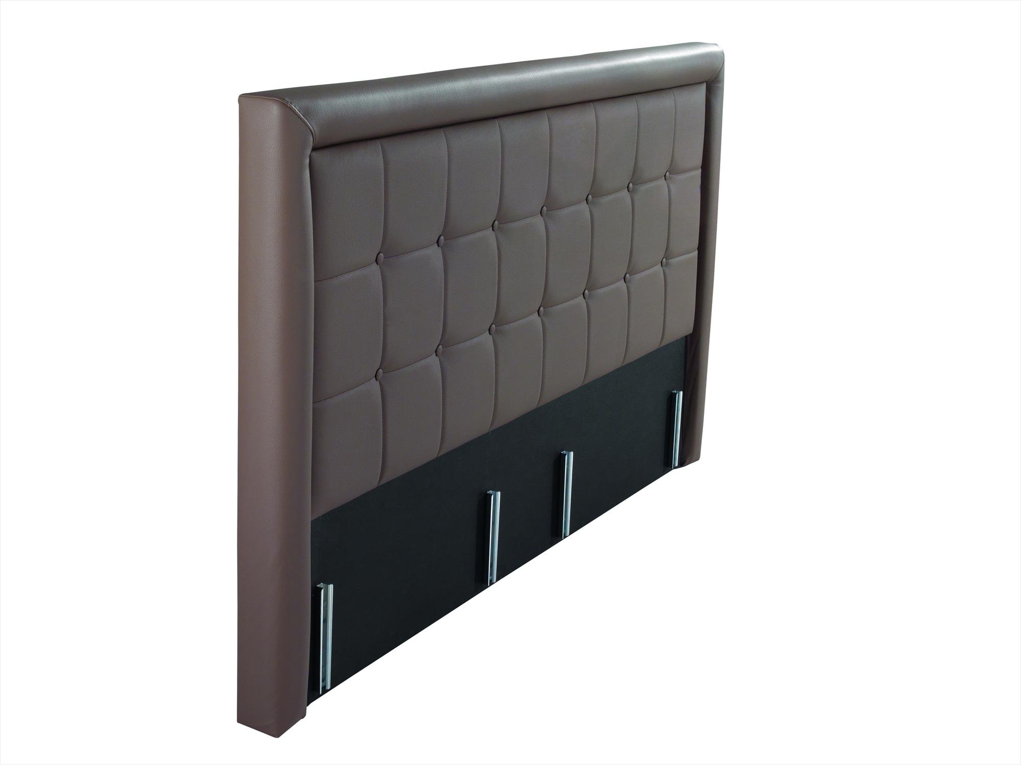 Letto a molle con testiera e materasso a molle insacchettate a 7 zone, 200 x 220 cm, colore: Beige/Cromo