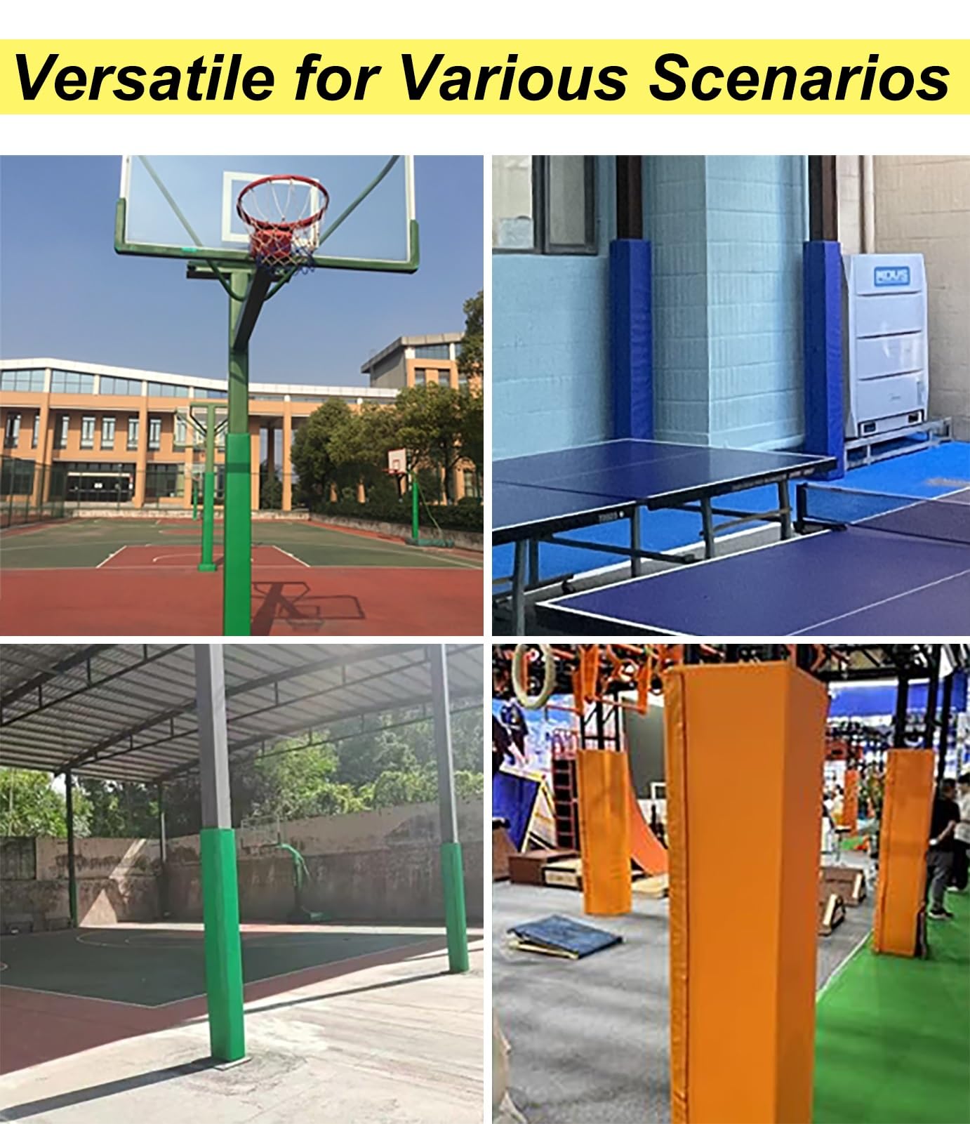 Imbottitura per palo da basket, protezione quadrata in schiuma, copertura per pilastro per cantina per magazzino/parco giochi
