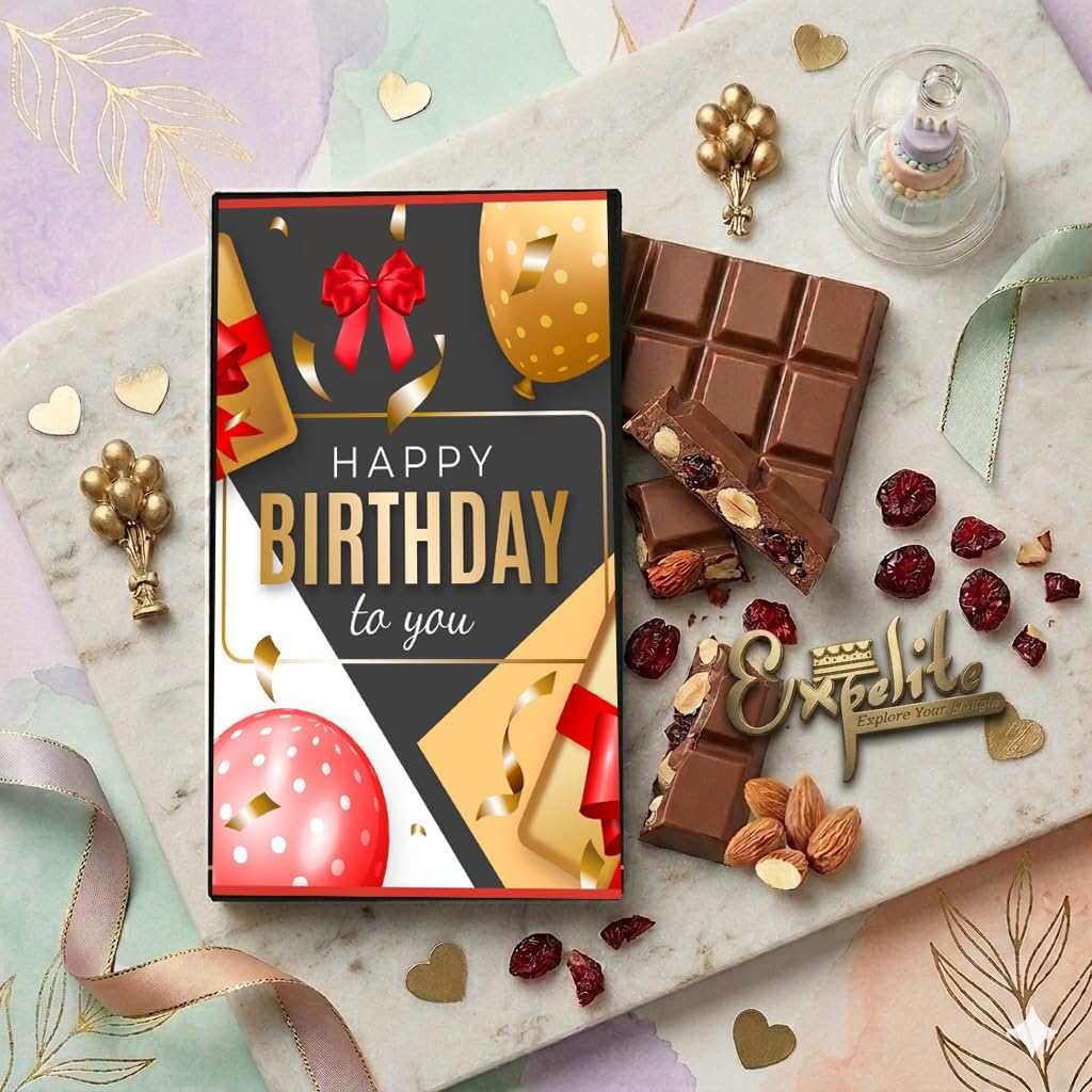 Expelite Happy Birthday Chocolate Bar Gift Box for Boy Friend -100 gm Happy Birthday to You Chocolate Gift for Girlfriend