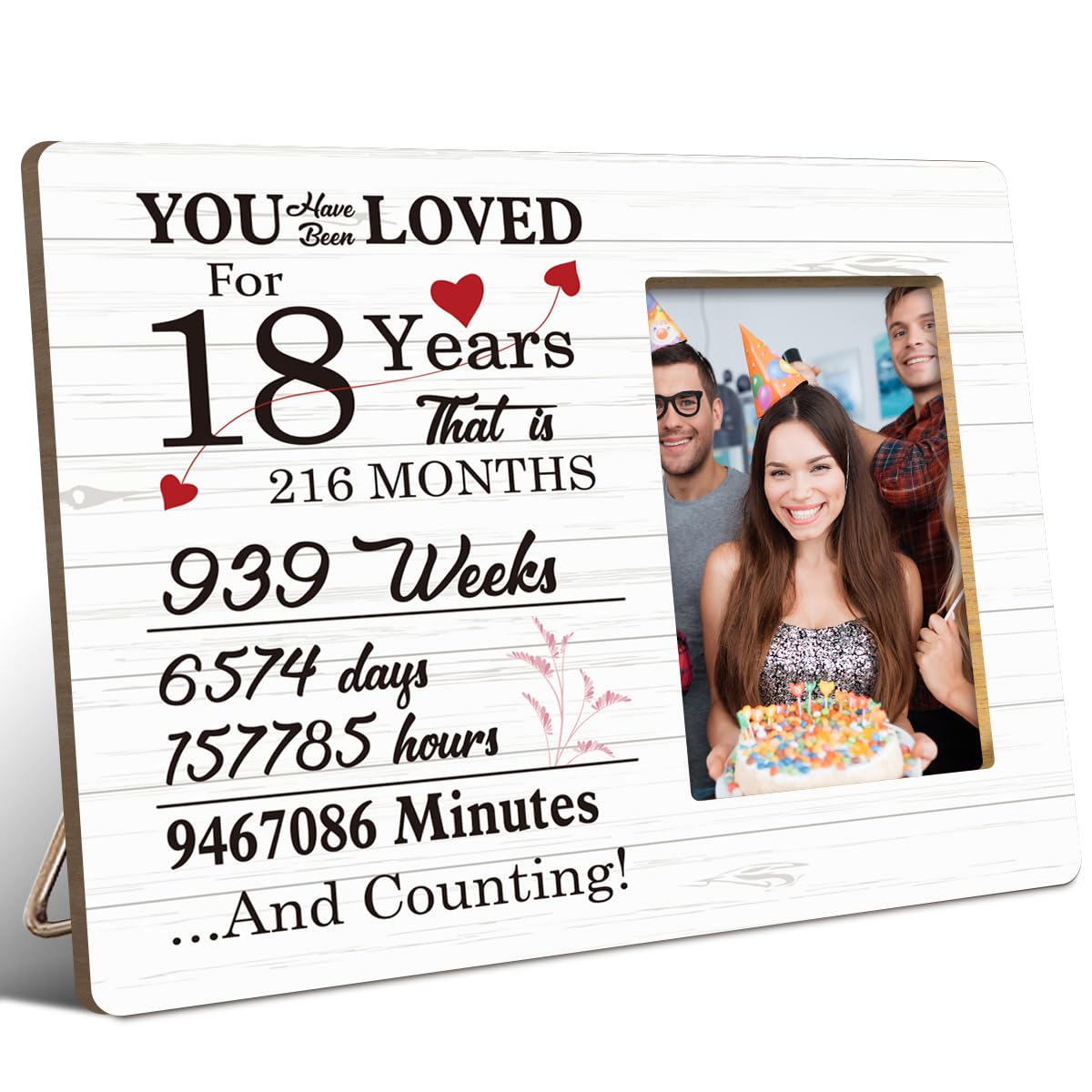 JANLAN You Have Been Loved for 18 Years Picture Frame,18th Birthday Gifts for Girl Boy,18 Year Anniversary Birthday Photo Frame